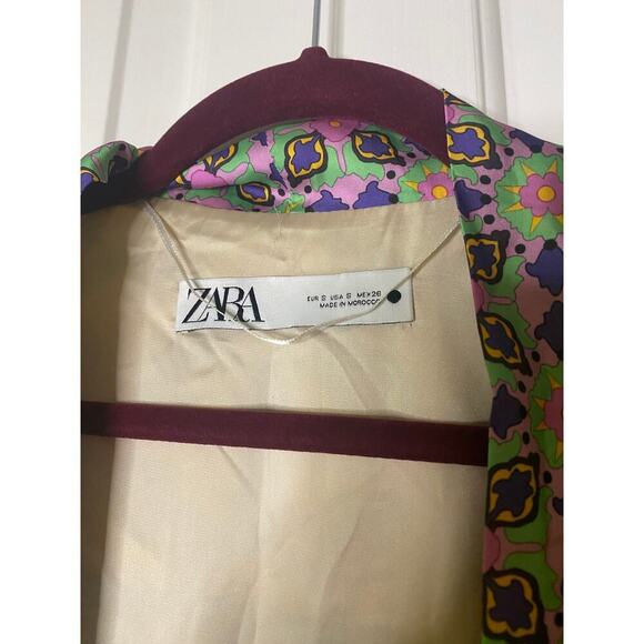 Zara Printed Satin Kimono Size Small - Picture 6 of 11